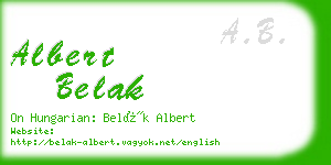 albert belak business card